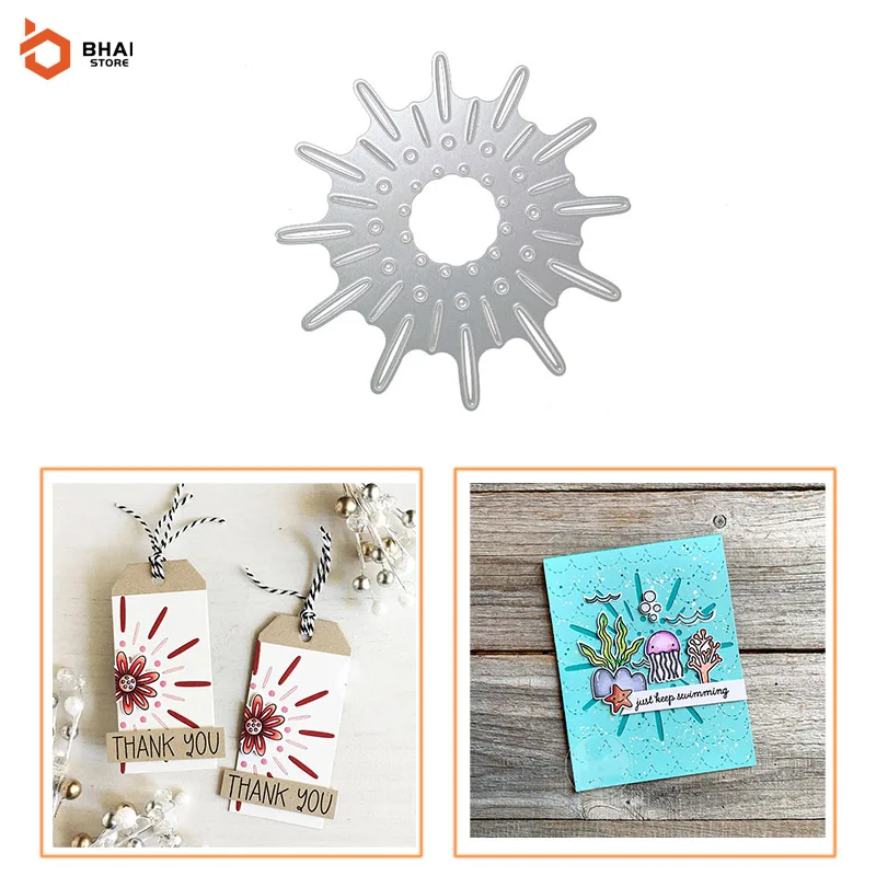 

New Design Sun Background Metal Cutting Dies Cut Decoration Scrapbook Paper Card Embossing Decor Craft 2021