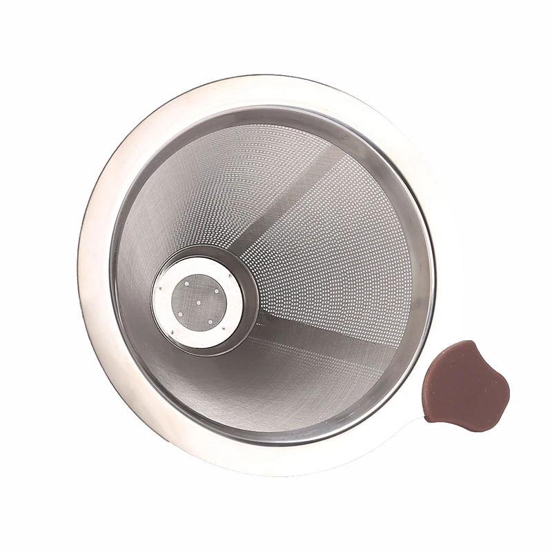 

Paperless Pour Over Coffee Dripper - Permanent Reusable Stainless Steel Durable Cone Coffee Filter Fits Any Cup