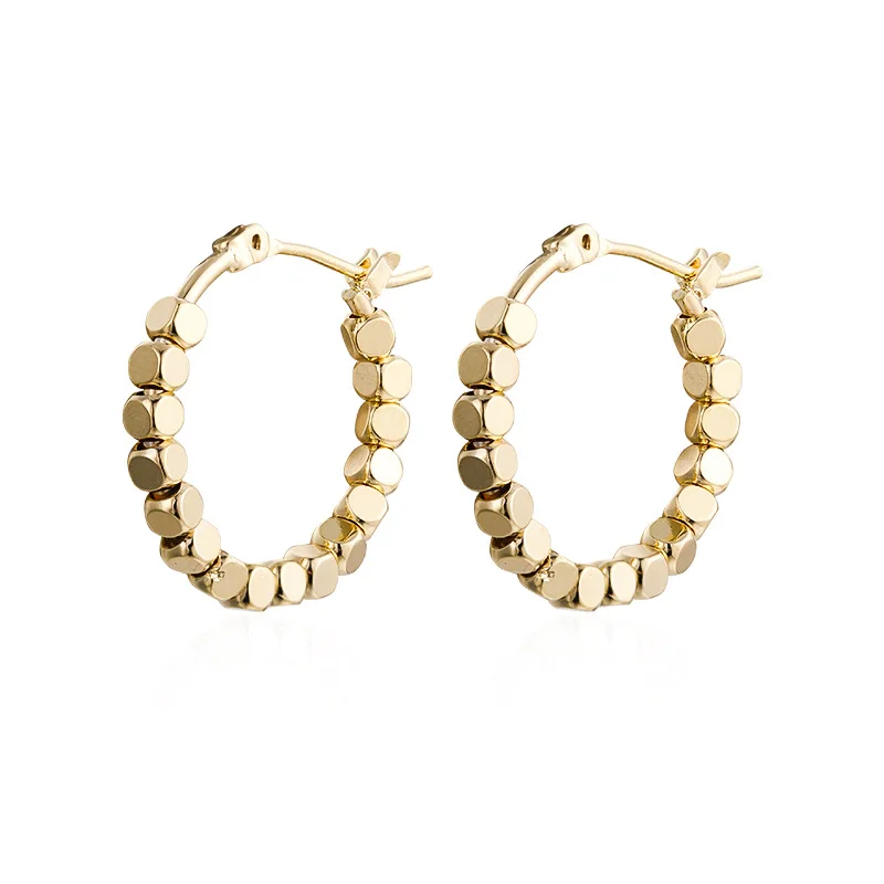 

New Trendy Metal Round Circle Earrings Gold Color Simple Temperament Earrings for Women Jewerly Gifts Accessories