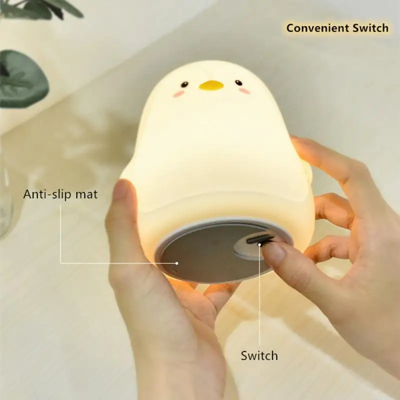 

Penguin Silicone Touch Sensor LED Night Light USB Rechargeable Bedroom Bedside Lamp For Children Baby Christmas Gift