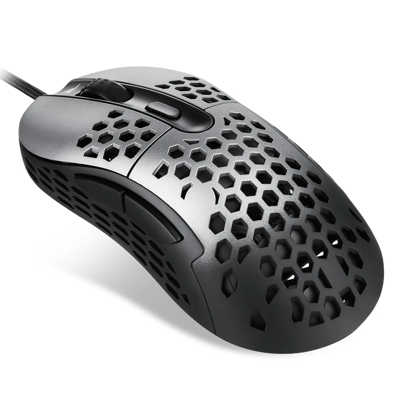 

N1 Gaming Mouse Wired Computer Mouse 6400 DPI Optical Sensor Lightweight Honeycomb Shell Weave Cable Starry