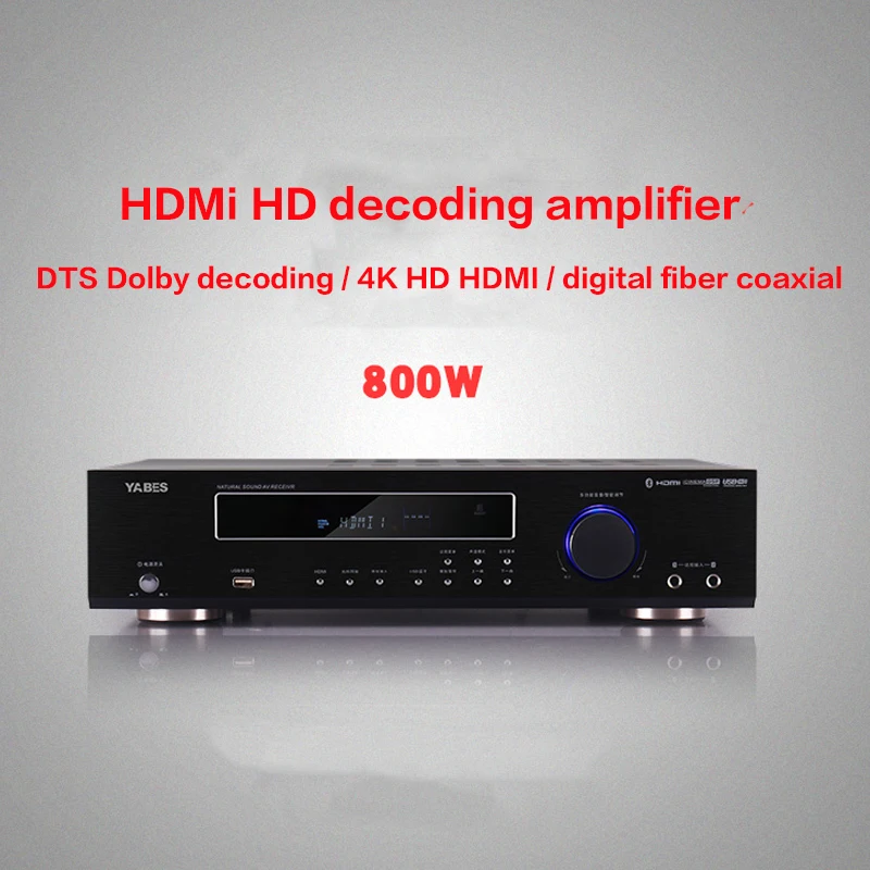 

800W DTS Dolby HD декодирования 5,1 Bluetooth усилитель AV-638 усилитель дома высокого Мощность профессиональный цифровой усилитель волоконно-оптический ...