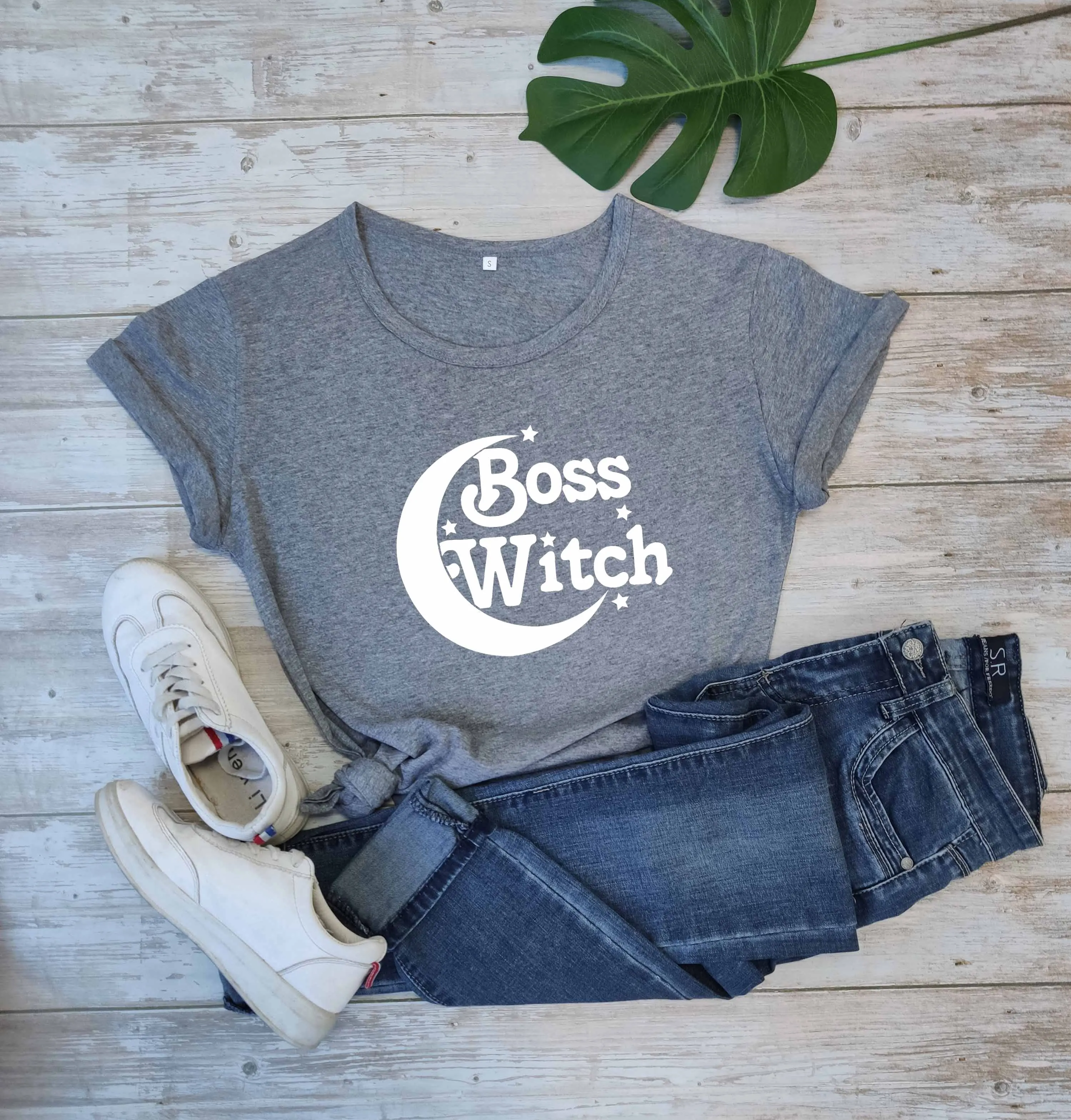 Женская футболка из чистого хлопка Witch graphic повседневная хипстерская в стиле