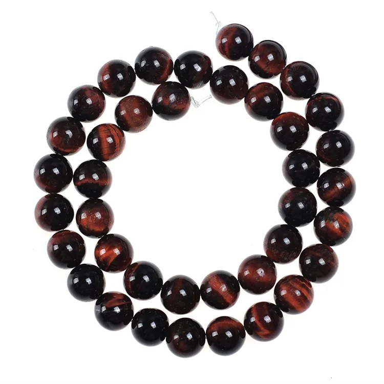 red tiger Натуральный драгоценный камень тигровый глаз аметисты круглый лазурит свободные нити камень бусины для DIY ожерелье браслет ювелирных изделий выбор Размер 4-12 мм - Цвет: red tiger