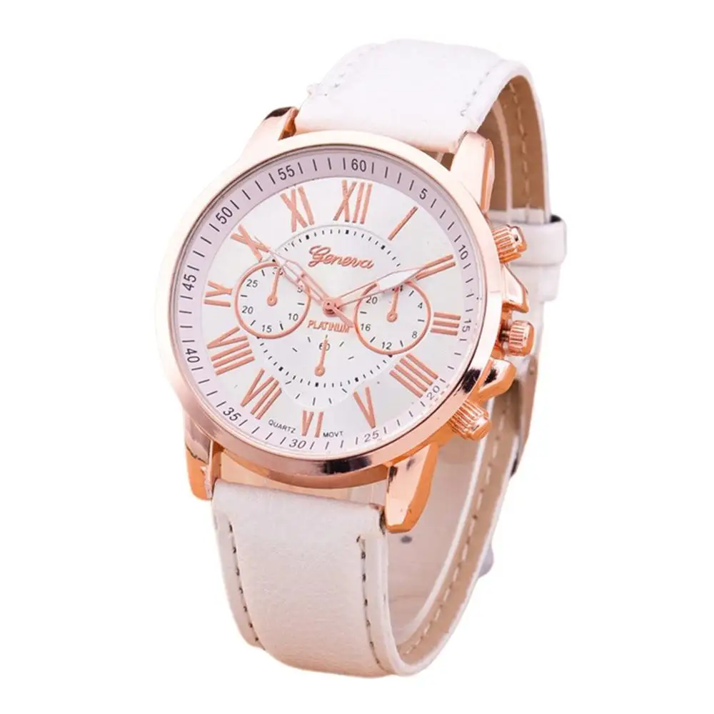 Geneva трехглазые двухсторонние римские цифровые часы с ремешком профессиональные