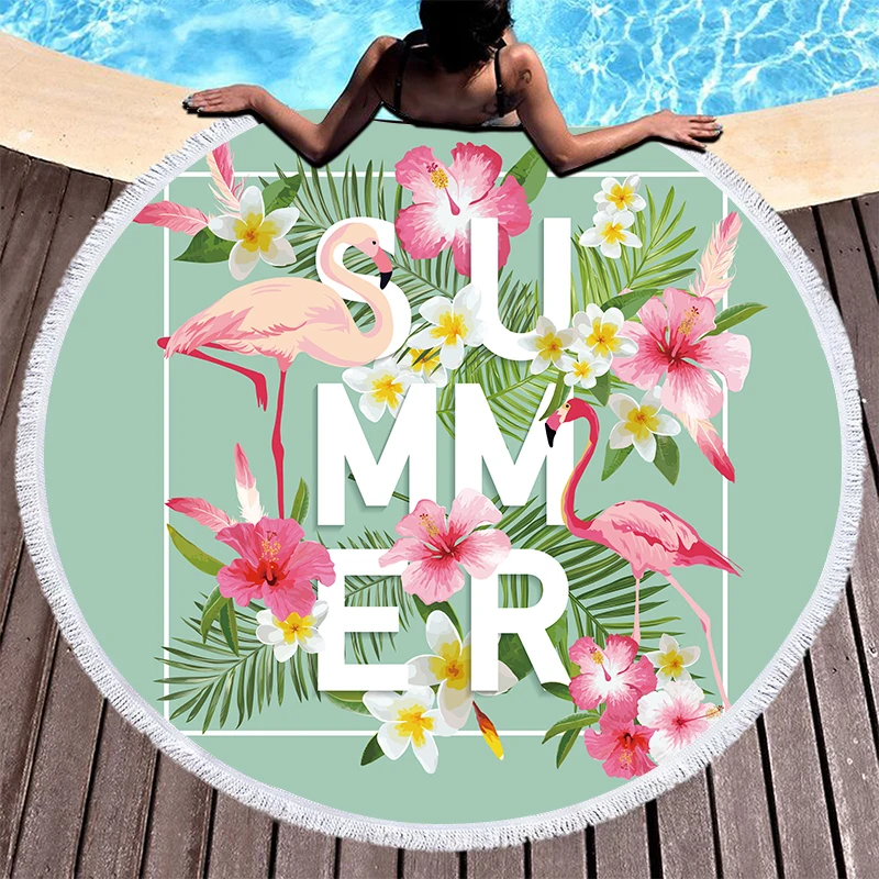Boho Plant полотенце пляжное Летнее из микрофибры 150 для йоги с тропическим принтом