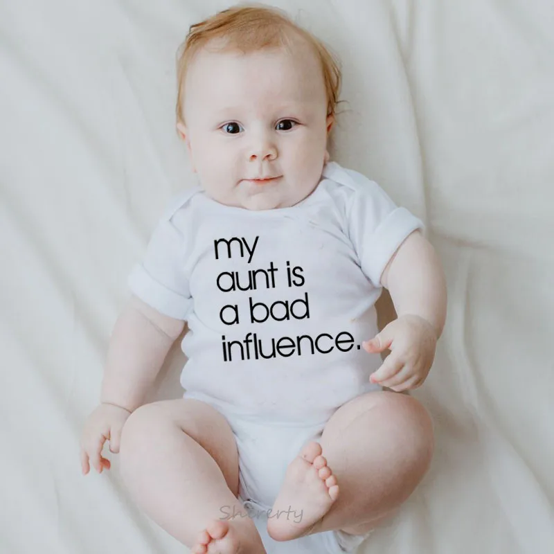 Комбинезон с надписью Моя тетя плохая для новорожденных младенцев мальчиков и