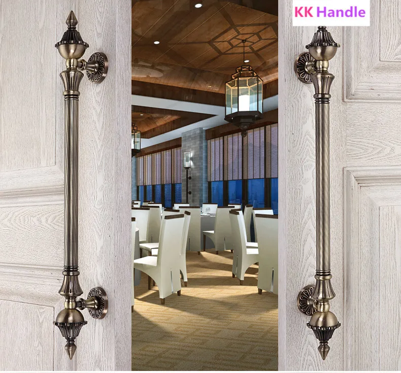 Европейские ретро деревянные дверные ручки бронзовые большие ворота Дверные