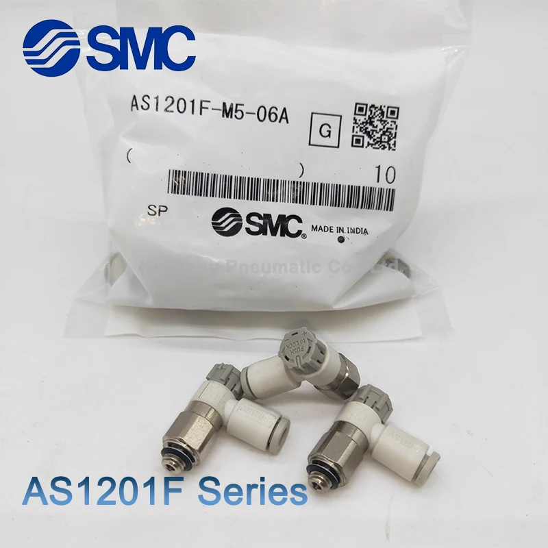 

1 pcs SMC Pneumatic Connector AS1201F-M3-04 AS1201F-M5-04A AS1201F-M5-06A Speed Controller with One-touch Fitting Elbow Type