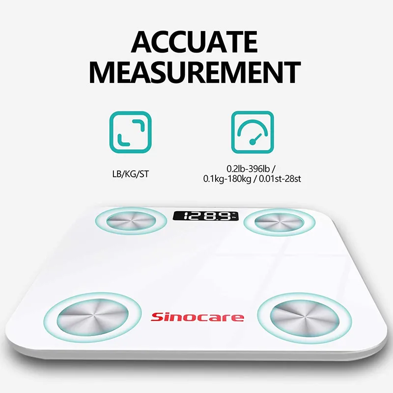 Весы Sinocare для измерения жира тела светодиодный дисплей Bluetooth ванной | Красота и