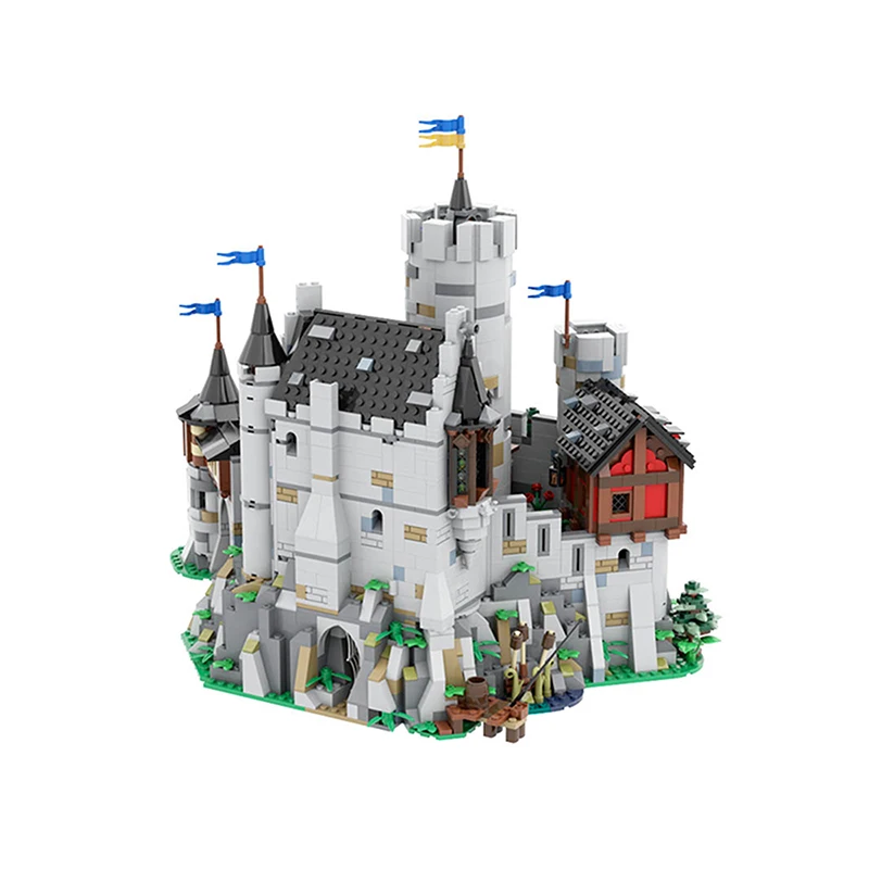 MOC City Germany Medieval Lowenstein Castle Building Blocks Home Decoration Defensive Architecture Bricks Model Children Toys | Игрушки и