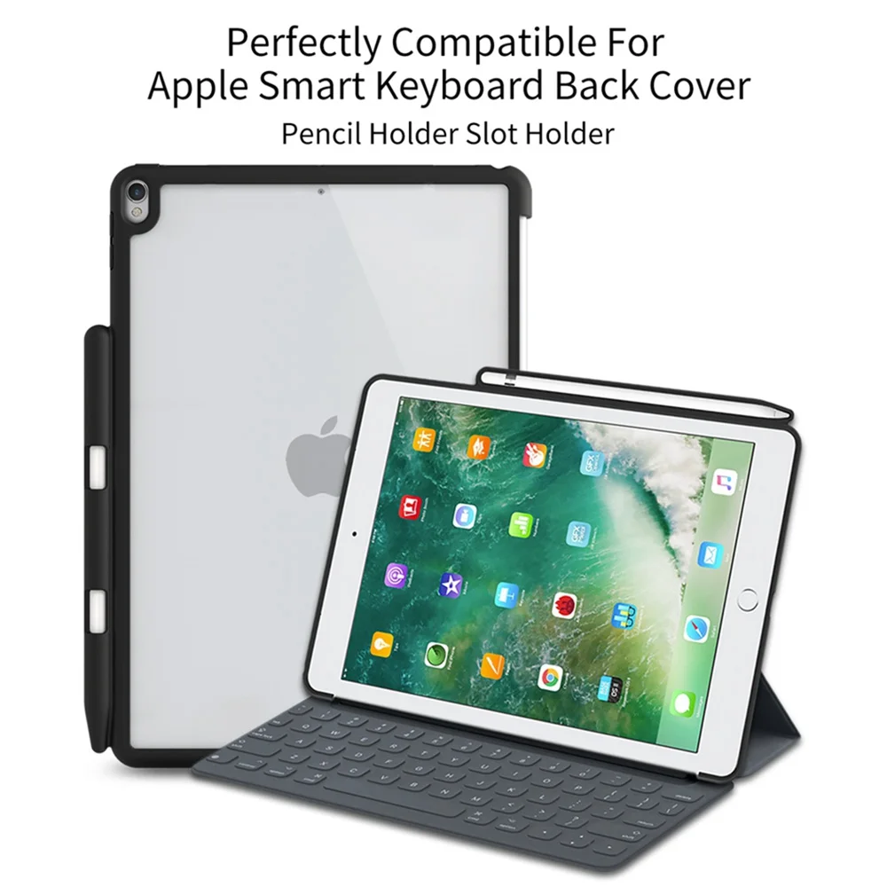 Чехол с карандашом, для iPad Pro 10,5, прозрачный силиконовый Жесткий чехол из поликарбоната для iPad Air 3 Air3 Funda Match Keyboard Funda