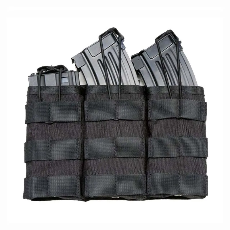 Black Triple Mag Bag Хорошее военное снаряжение тактический жилет Пейнтбол охотничий жилет тактический, для жилета, для страйкбола Спорт на открытом воздухе CS Wargame боевой Перевозчик жилет - Цвет: Black Triple Mag Bag
