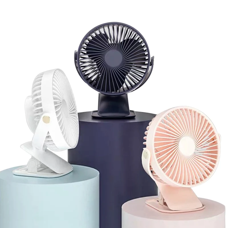 

DMWD Rechargeable mini cooling portable fan USB car mute clip fan 3 speed adjustable office dormitory desktop 4000mAh battery