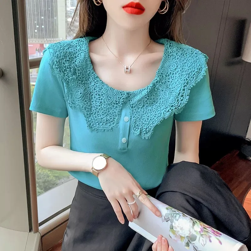 

Women Shirt Fashion T-ShirtT blue Shirt Tees short sleeve