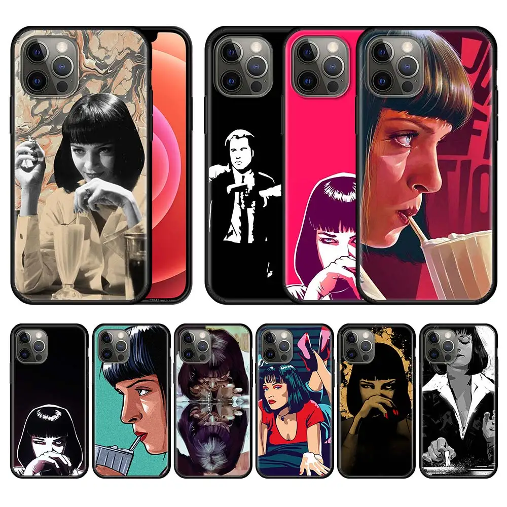 

Mobile Case for Apple iPhone 11 12 Pro Max 7 8 Plus XR X XS SE 2020 6 6S Black Soft Ultrathin Phone Cover Pulp Fiction Movie