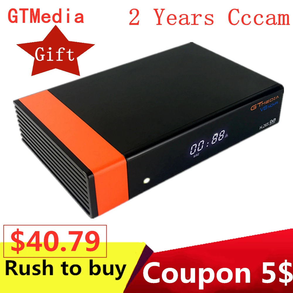 Горячая Испания GTMedia V8 Nova Full HD DVB S2 спутниковый ресивер 2 года Европа Cccam линии H.265 поддержка AC3, YouTube, Bisskey