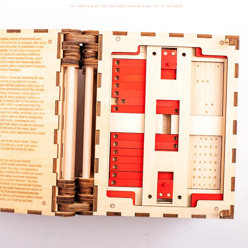 Rompecabezas de madera del Codex para adultos, rompecabezas de madera DIY, libro de c&oacute;digos de alta dificultad, juguetes interesantes de decodificaci&oacute;n-5