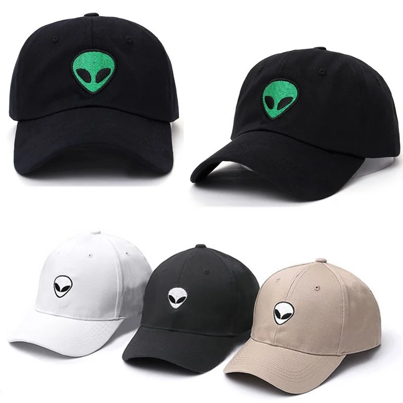 Мужская бейсболка с вышивкой Alien хлопковая регулируемой застёжкой летняя кепка