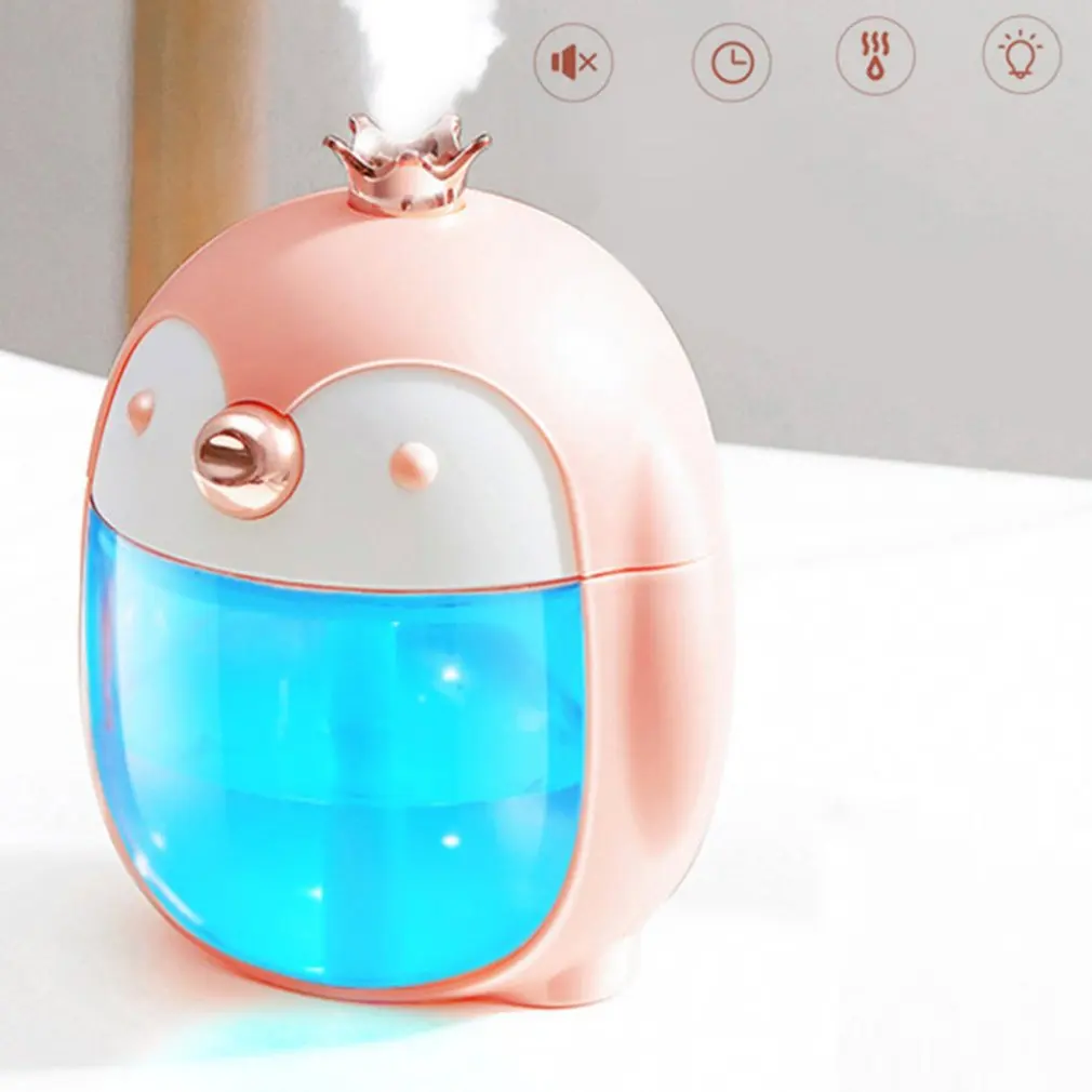 

Desktop Car USB Aromatherapy Night Light Penguin Humidifier Mini Ultrasonic Air Humidifier Romantic Soft Mist Maker