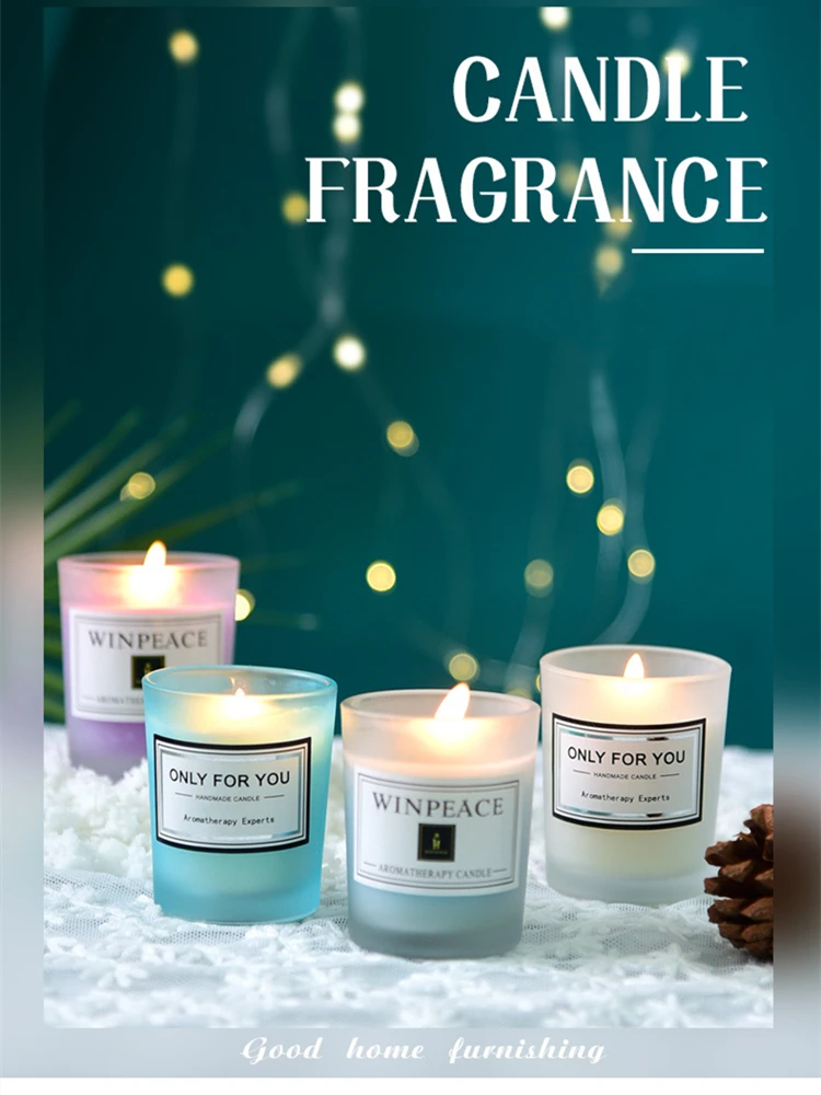 

DIY Candle Jar Glass Natural Plant Essential Oil Handmade Scented Candle Soy Wax Small Jar Aromatherapy Candles Home Decoration