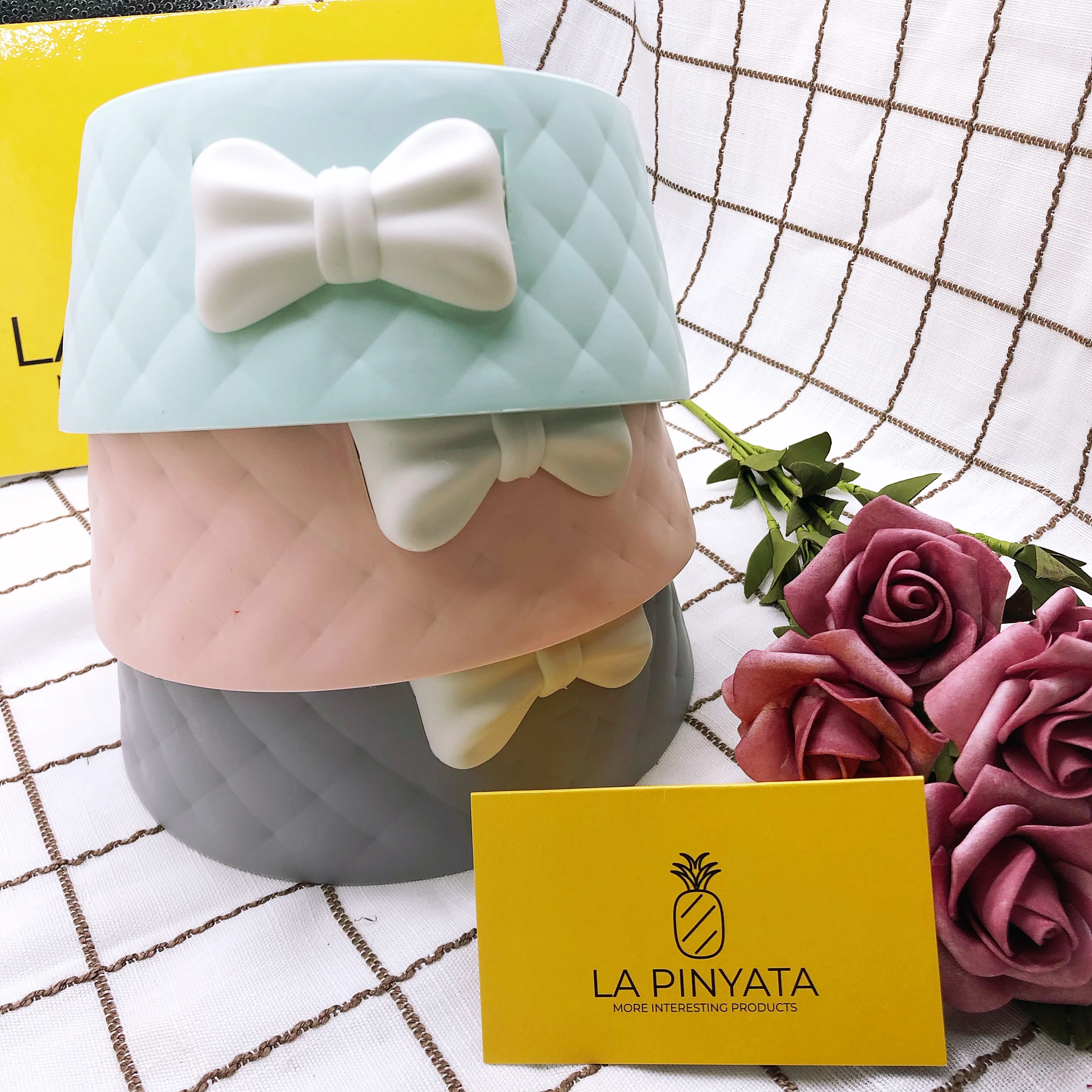 Пластиковая миска бант карамельный цвет товары для домашних животных прекрасный