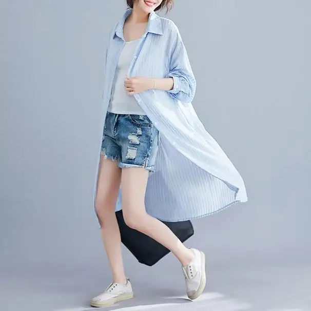 Корейский Свободный Длинный солнцезащитный крем для женщин тренчкот 2019 летний