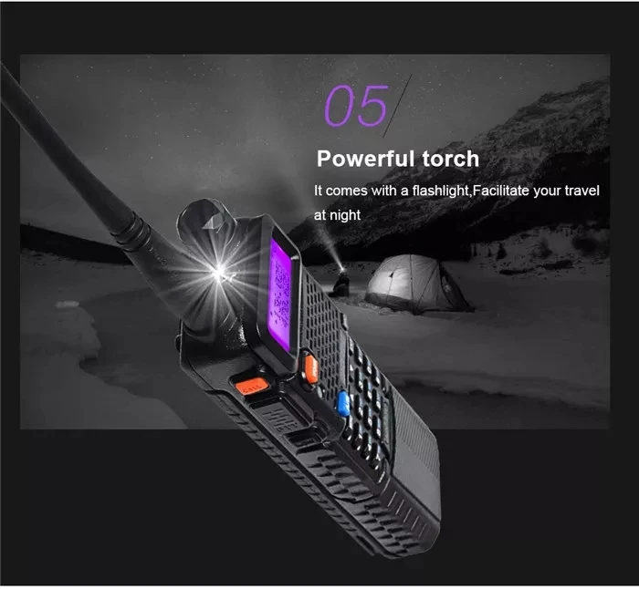 Upgrade 5W BaoFeng UV-5R Walkie Talkie VHF/UHF Handy Dual Band CB Two Way Radio Transceiver 3800mah Li-thium Battery