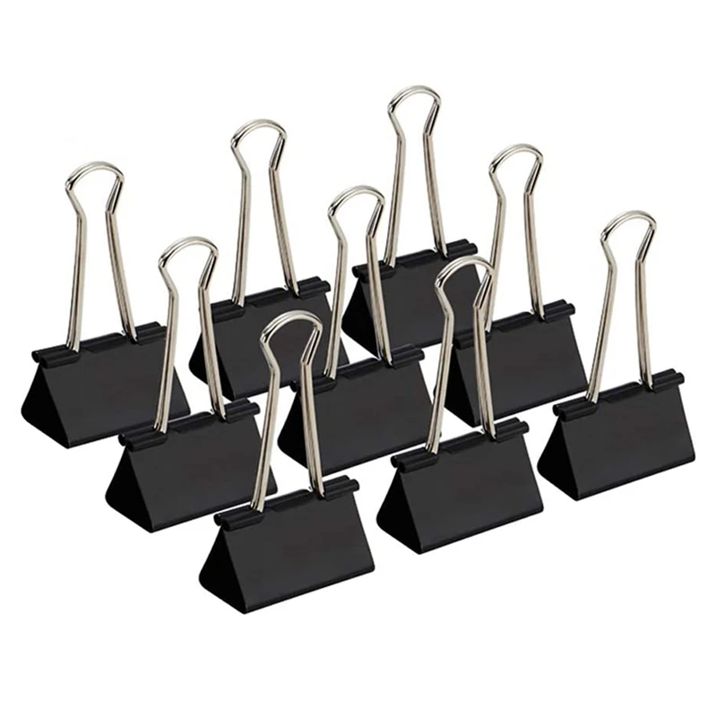 

Foldback Clips Paper Metal Binder Clips Paper Clips Multipurpose Clips Medium Black Office Supplies - 24 Pieces (32 mm)