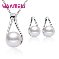 925 sterling silver jewelry sets for women wedding engagement white pearl fashion jewelry lover best gift wholesale price