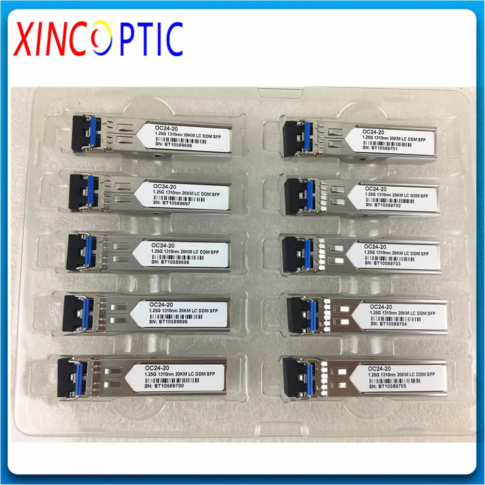 5 шт./лот 1 25G Dual Fiber LC SFP гигабитный дуплекс 1310 нм 20 км 40 1550 60 80 100 1000 м волоконно