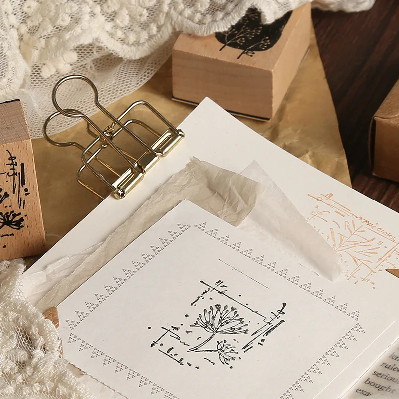 Винтажный ежедневный штамп для украшения растений деревянные и резиновые штампы