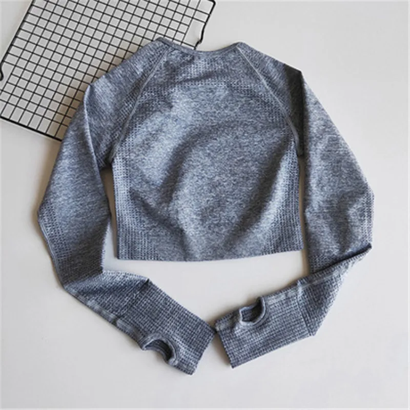 shirt Peeli бесшовный укороченный топ для йоги, Женский Топ для занятий йогой с длинным рукавом, укороченный топ для спортзала, спортивная одежда для активного отдыха, фитнес-футболки, футболка для тренировок - Цвет: shirt