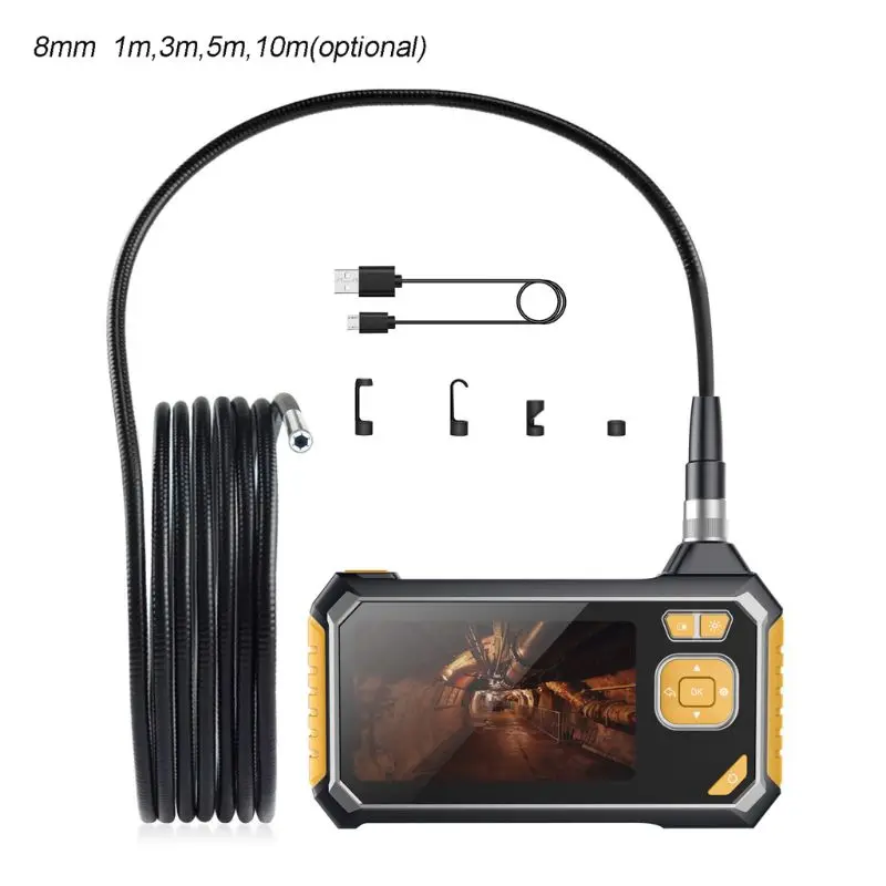 

8mm 4.3 Inch LCD Color Screen 1m 3m 5m 10m Handheld inspection Snake Camera Industrial Home Endoscope with 6 LEDs
