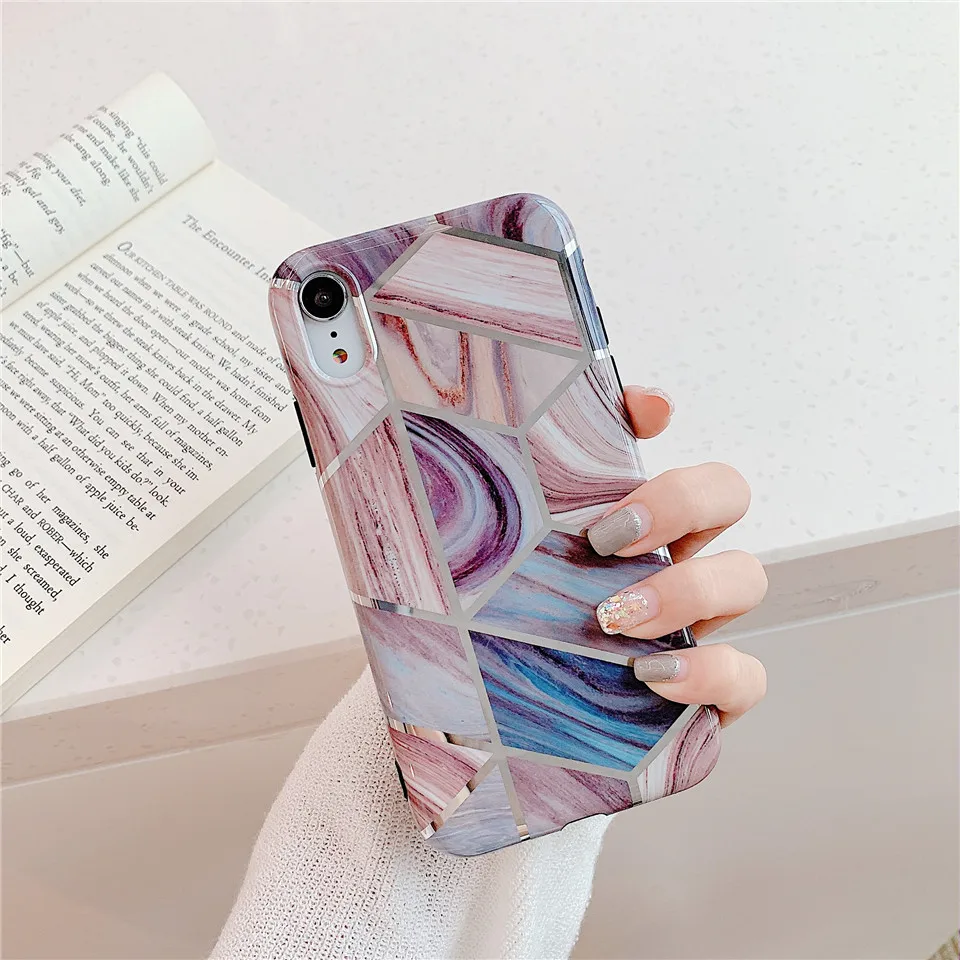 5 Синий, розовый, мраморный чехол для телефона Coque Funda, чехол для Apple iphone 10 Xs max, чехол s, XR, X, 8, 7 plus, 6, 6s plus, чехол для iphone 11 pro max - Цвет: 5