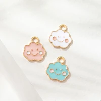 10pcs enamel gold color cloud charms pendant for jewerly diy making bracelet women earrings necklace accessories findings craft