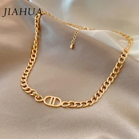 1pcs vintage ins hip hop alloy chain necklace for women girls simple crude clavicle short chain jewelry accessories gifts