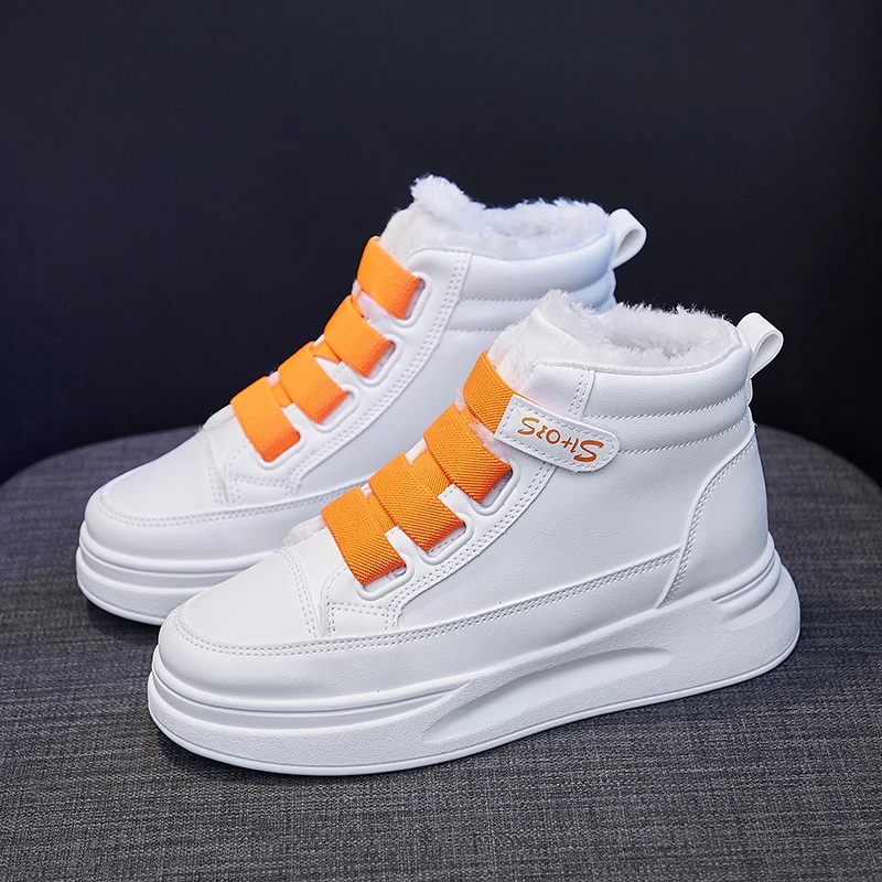 

2021 Women Sneakers New Fashion Flock Women Casual Shoes Breathable Autumn Winter Lace-Up Flats Platform Women Shoes