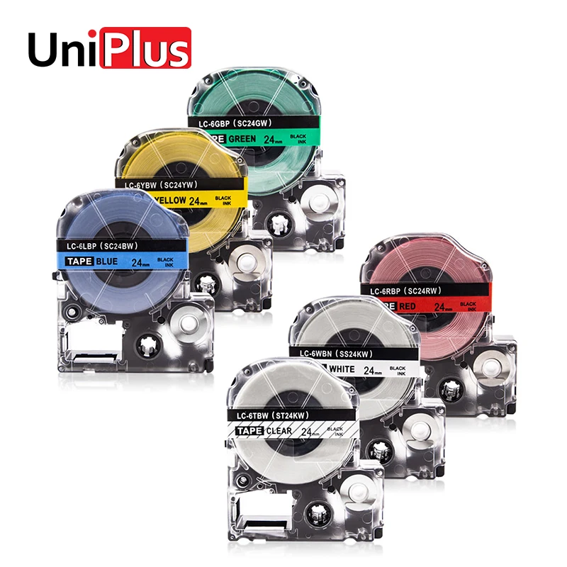 UniPlus 24 мм LabelMaker совместимый для Epson ST24KW SS24KW SC24RW SC24YW SC24BW SC24GW принтер ленты этикеток King Jim|Ленты принтеров| |