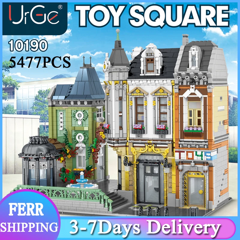 

Urge 10190 MOC Creative Street View Series Afol Square Toys Store 5477pcs Building Blocks Brick Education Toys For kids Gifts