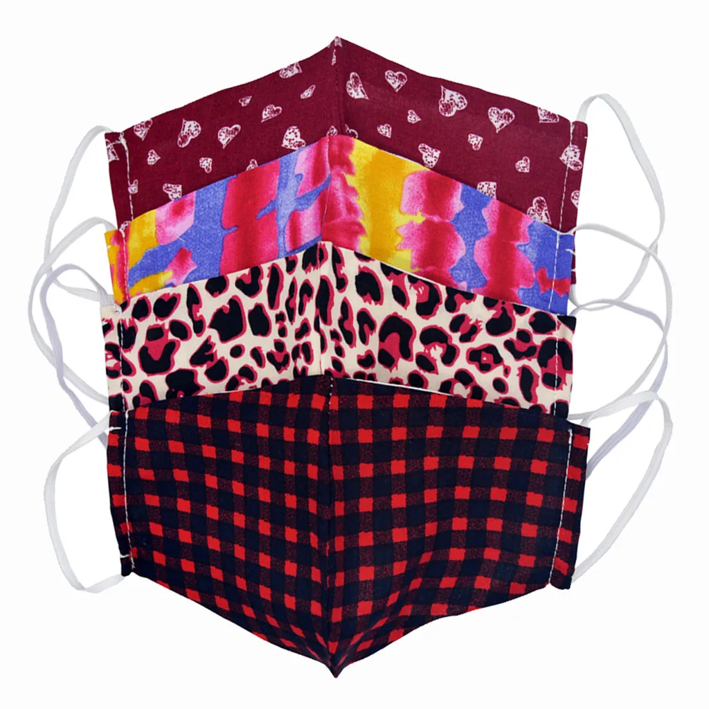 

4PCS Windbreak Seamless Quick-drying Dustproof Keep Mask Washable Reusable Mouth Mask Mouth Cover Fashion Fabric Masks