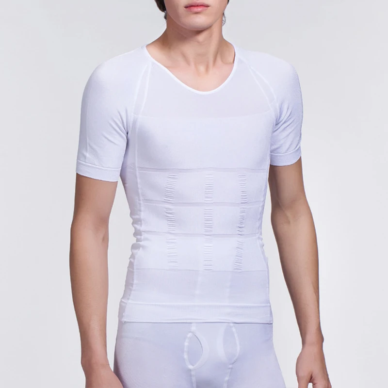 Мужской утягивающий жилет корректирующий фигуру приталенная рубашка для груди