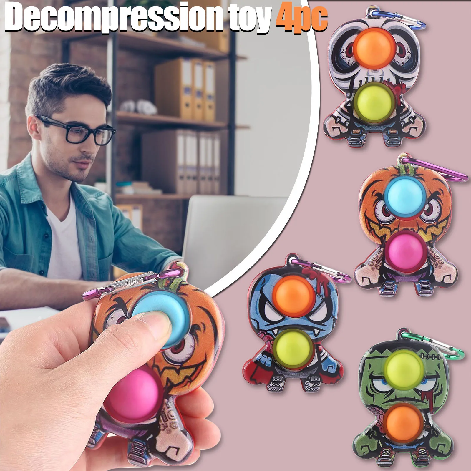 4 шт. брелок-пузырь на палец для Хэллоуина | Игрушки и хобби