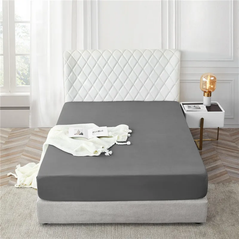 Мягкая натяжная простыня однотонный чехол на матрас устойчивая к пятнам и