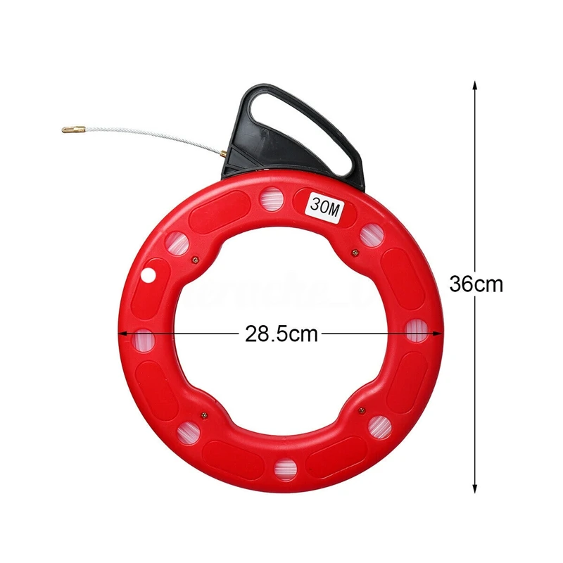 

100Ft Fish Tape Reel Wire Pulling Tools 30M Electrical Cable Puller Reel Puller