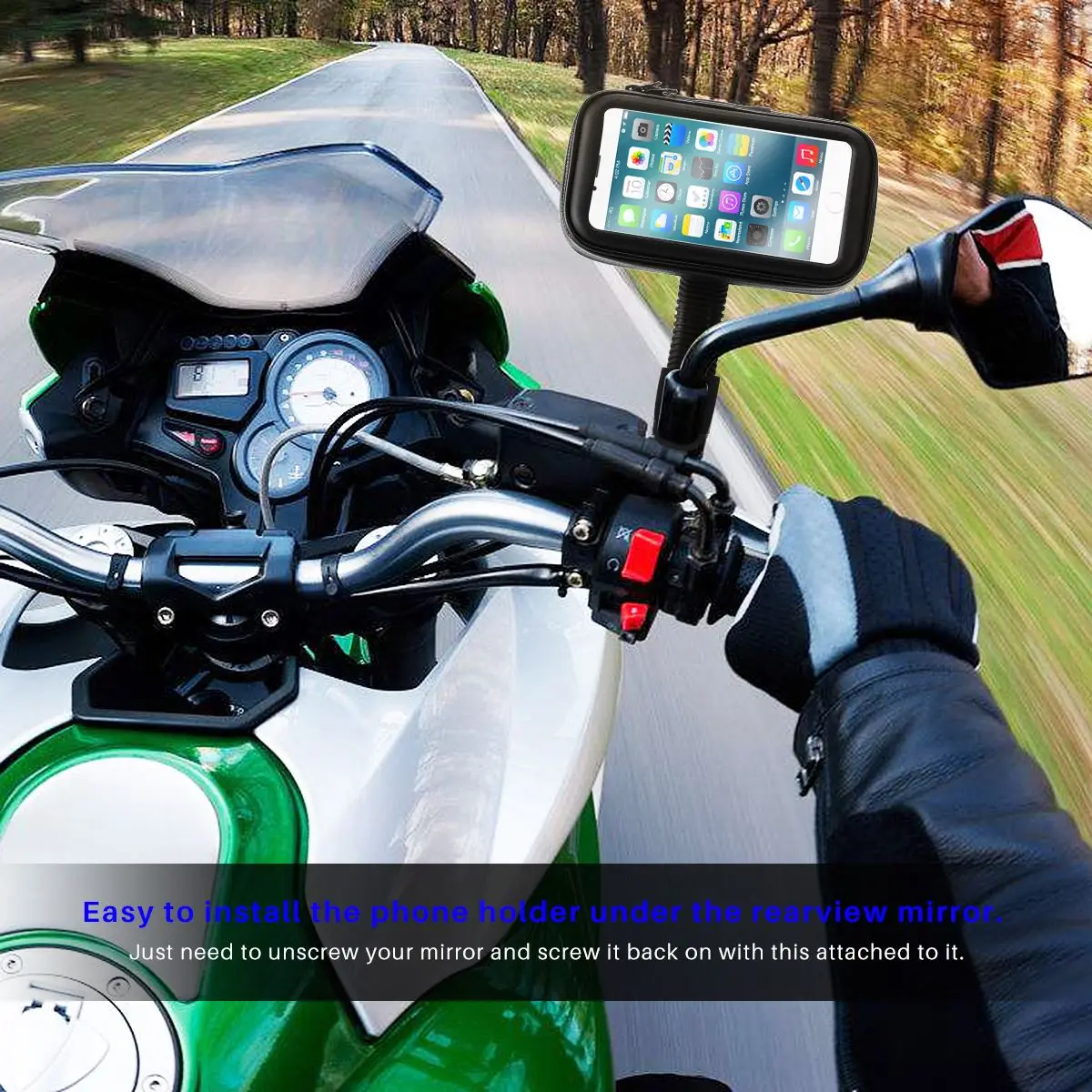 Водонепроницаемый мотоцикл мобильный телефон держатель сумка чехол Поддержка