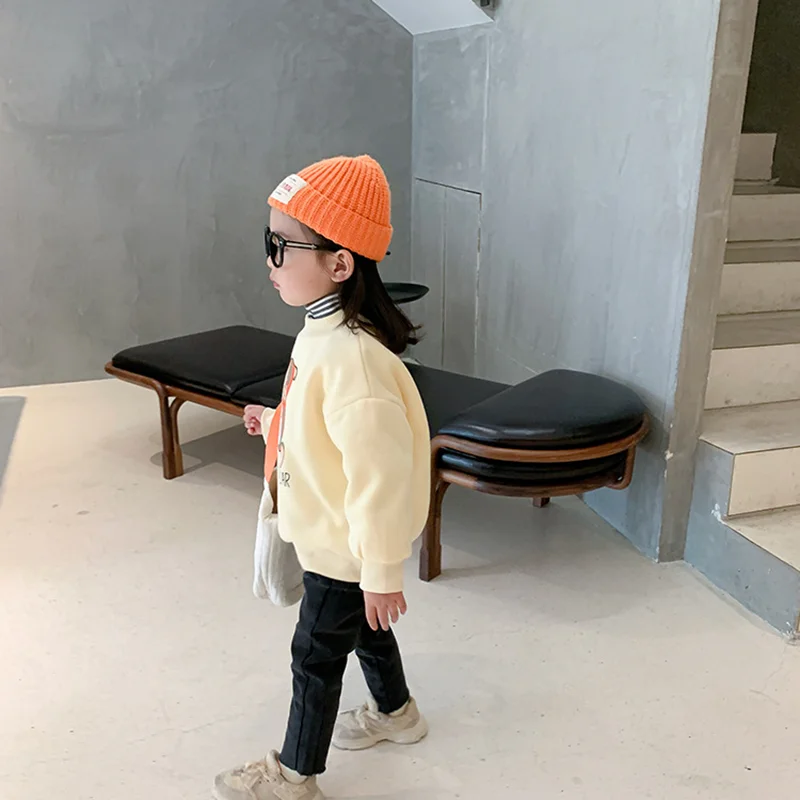 

Mila Chou Girls Hoodies Cartoon Pattern Autumn Winter Outwear Children Sweatshirts for Kids Clothes Baby Girl Pullovers