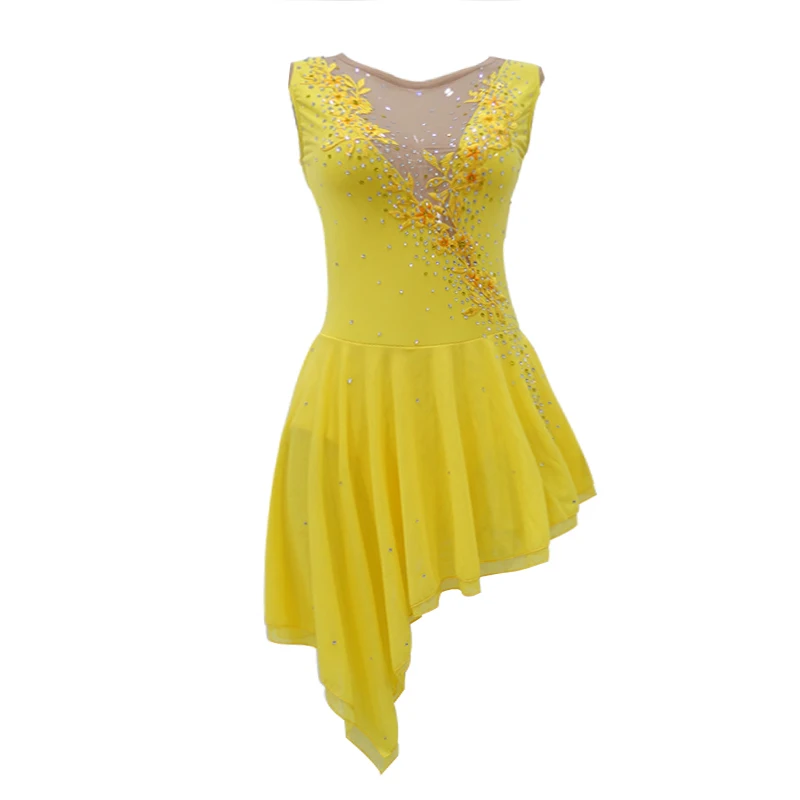 

LIUHUO Figure Skating Dress Girls Performance Wear Kids Ballet Dance Dress Competition Rhythmic Leotards Child