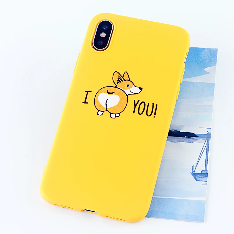 8642-yellow Чехол для телефона Corgi s для iPhone Pro 6s 7 8 11 Plus X XS чехол для MAX XR забавная Милая собачья попка Мягкие силиконовые приспособленные аксессуары для задней крышки - Цвет: 8642-yellow