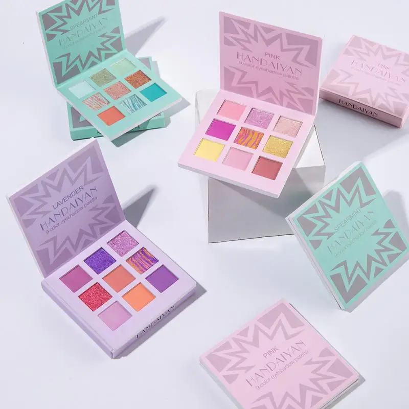 Блестящие перламутровые тени для век 9 цветов палитра матовых теней пудра